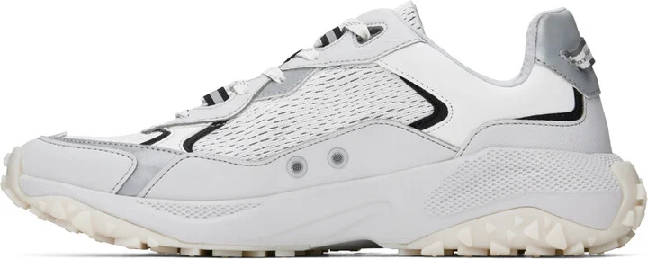Hugo White & Gray Open Mesh Low-Top Sneakers - Image 3