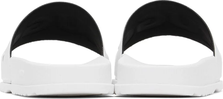 Hugo White Logo Strap Pool Slides - Image 2