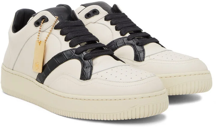 Human Recreational Services Off-White & Black Mongoose Low Sneakers - Image 4
