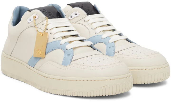 Human Recreational Services Off-White & Blue Mongoose Low Sneakers - Image 4
