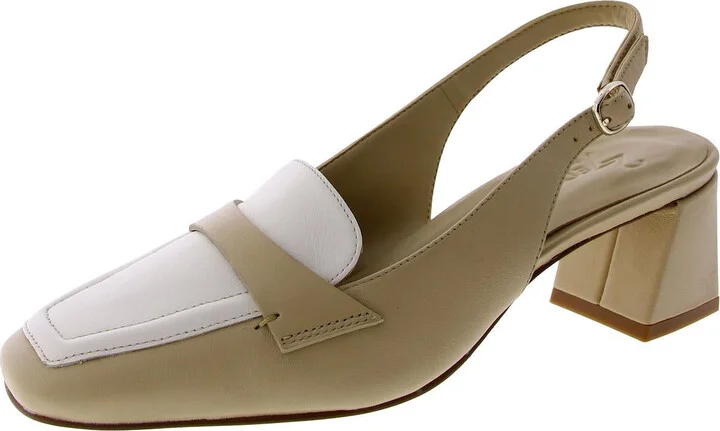HUNNY Womens Leather Pointed toe Slingback Heels