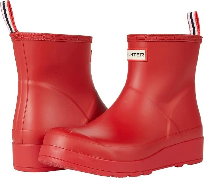 Hunter Original Play Short Women's Rain Boots Logo Red : 5 M, Rubber