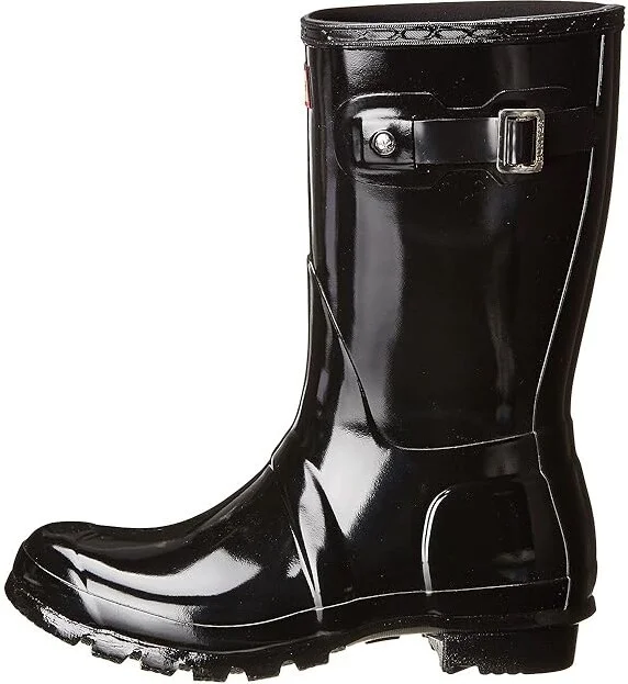 Hunter Original Short Gloss Women's Rain Boots Black : 5 M, Rubber - Image 7