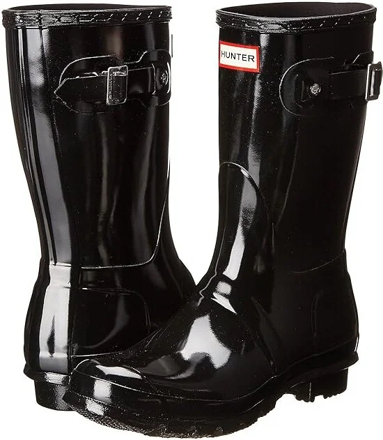 Hunter Original Short Gloss Women's Rain Boots Black : 5 M, Rubber