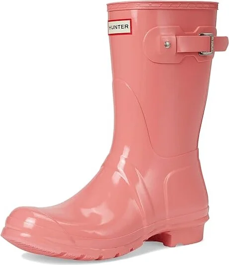 Hunter Original Short Gloss Women's Rain Boots Medium Pink : 5 M, Rubber - Image 5