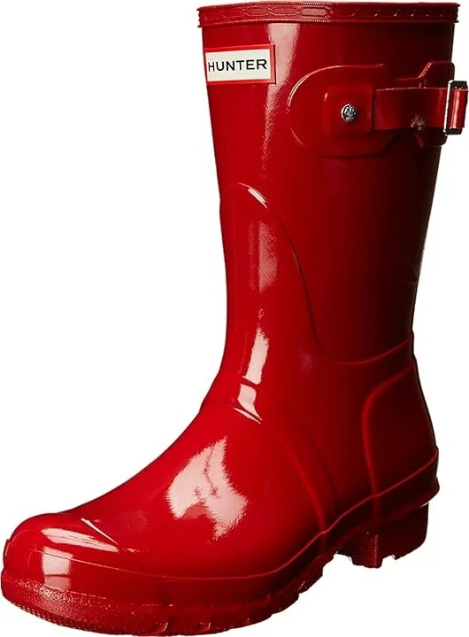Hunter Original Short Gloss Women's Rain Boots Military Red : 5 M, Rubber - Image 2
