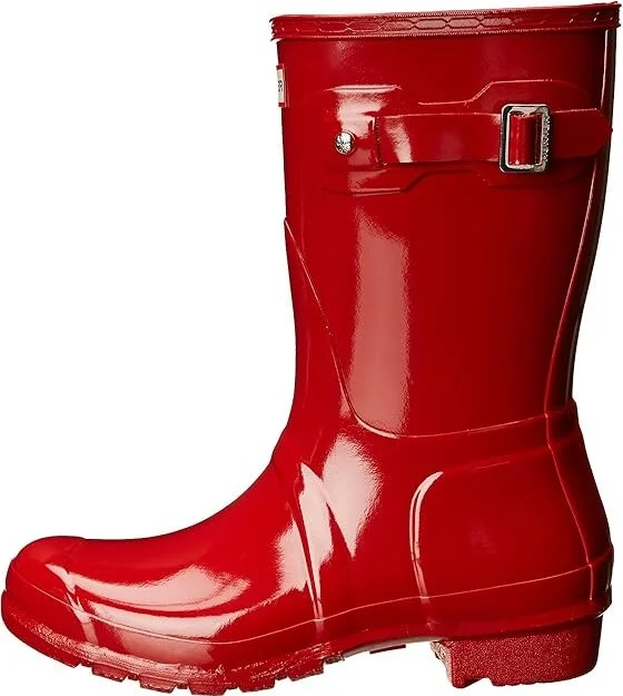 Hunter Original Short Gloss Women's Rain Boots Military Red : 5 M, Rubber - Image 7