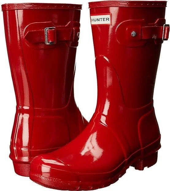Hunter Original Short Gloss Women's Rain Boots Military Red : 5 M, Rubber