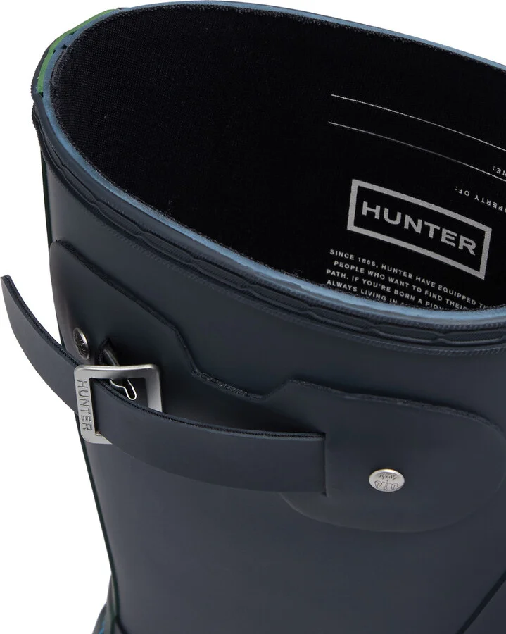 Hunter Original Short Panelled Rubber Wellington Boots - Image 4