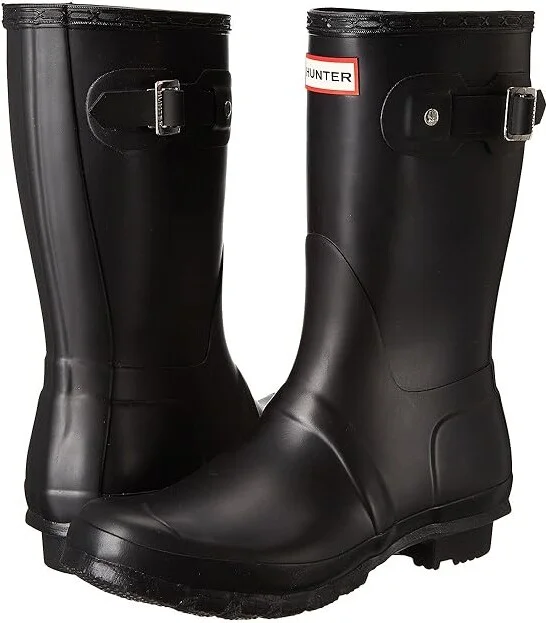 Hunter Original Short Women's Rain Boots Black Matte : 5 M, Rubber