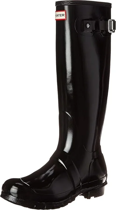 Hunter Original Tall Gloss Rain Boots Women's Shoes Black Gloss : 8 M, Rubber - Image 2
