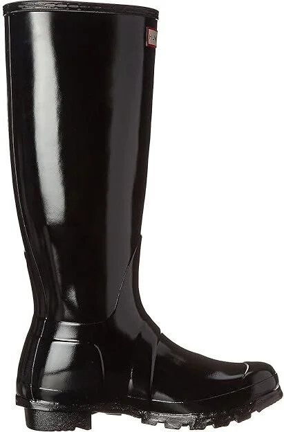Hunter Original Tall Gloss Rain Boots Women's Shoes Black Gloss : 8 M, Rubber - Image 8
