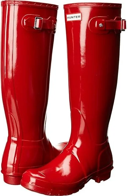 Hunter Original Tall Gloss Rain Boots Women's Shoes Military Red : 5 M, Rubber