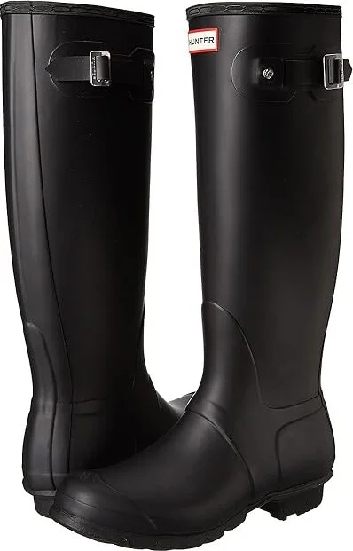 Hunter Original Tall Women's Rain Boots Black : 8 M, Rubber