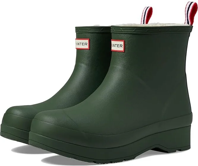 Hunter Play Short Sherpa Insulated Boot Men's Rain Boots Flexing Green/White Willow : 10 M