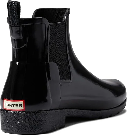 Hunter Refined Chelsea Gloss Women's Shoes Black : 5 M, Synthetic - Image 4
