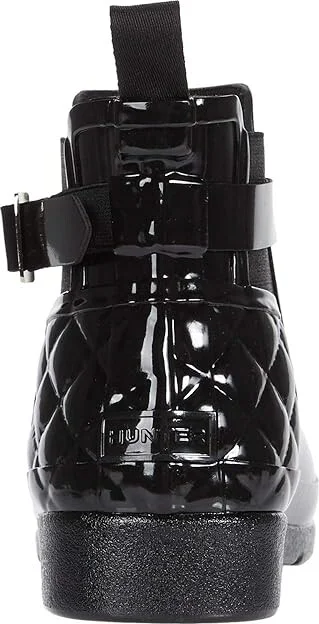 Hunter Refined Gloss Quilt Chelsea Women's Shoes Black : 5 M, Rubber - Image 5