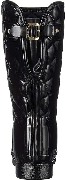 Hunter Refined Gloss Quilt Short Rain Boots Women's Rain Boots Black : 5 M, Rubber - Image 5