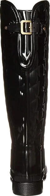 Hunter Refined Gloss Quilt Tall Rain Boots Women's Rain Boots Black : 5 M, Rubber - Image 5