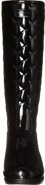 Hunter Refined Gloss Quilt Tall Rain Boots Women's Rain Boots Black : 5 M, Rubber - Image 6