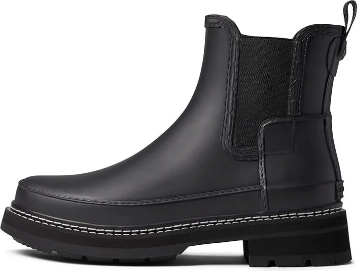 Hunter Refined Stitch Detail Chelsea Women's Shoes Black : 11 M, Rubber - Image 5