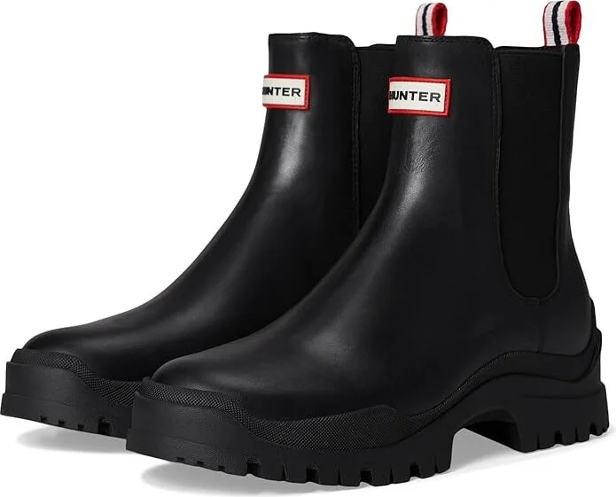 Hunter Winica Women's Rain Boots Black : 5 M, Leather/Rubber