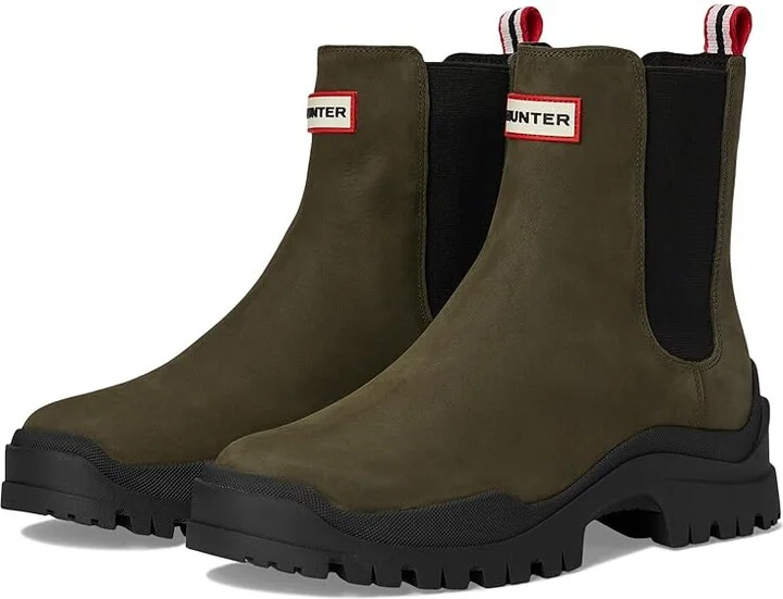 Hunter Winica Women's Rain Boots Medium Green : 5 M, Leather/Rubber
