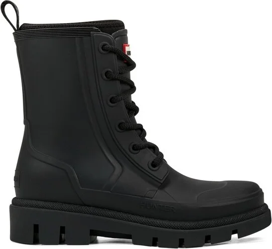 Hunter Women's Diana Waterproof Lace-Up Rain Boots BLK- - Image 2