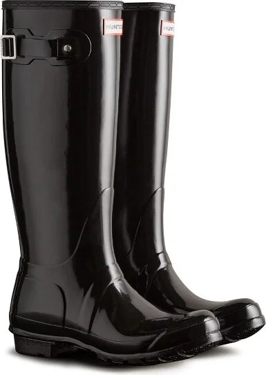 Hunter Women's Original Tall Gloss Rain Boots BLK-