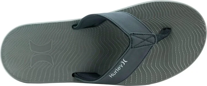 Hurley Men's Crest Tier Flip Flop Sandals - Gray, Black - Image 4