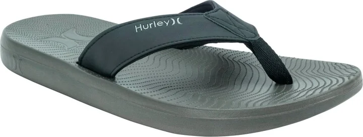 Hurley Men's Crest Tier Flip Flop Sandals - Gray, Black - Image 5
