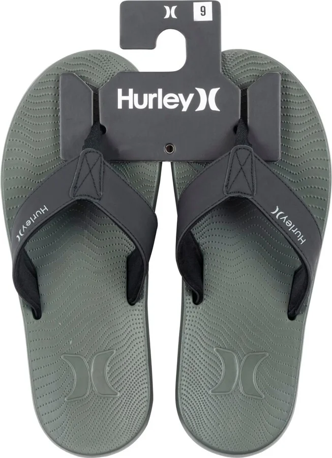Hurley Men's Crest Tier Flip Flop Sandals - Gray, Black