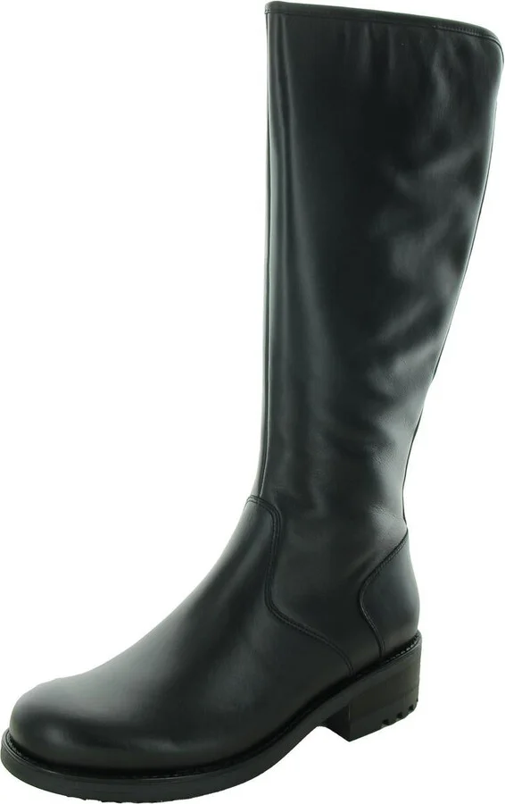 Huxley Womens Zipper Leather Knee-High Boots