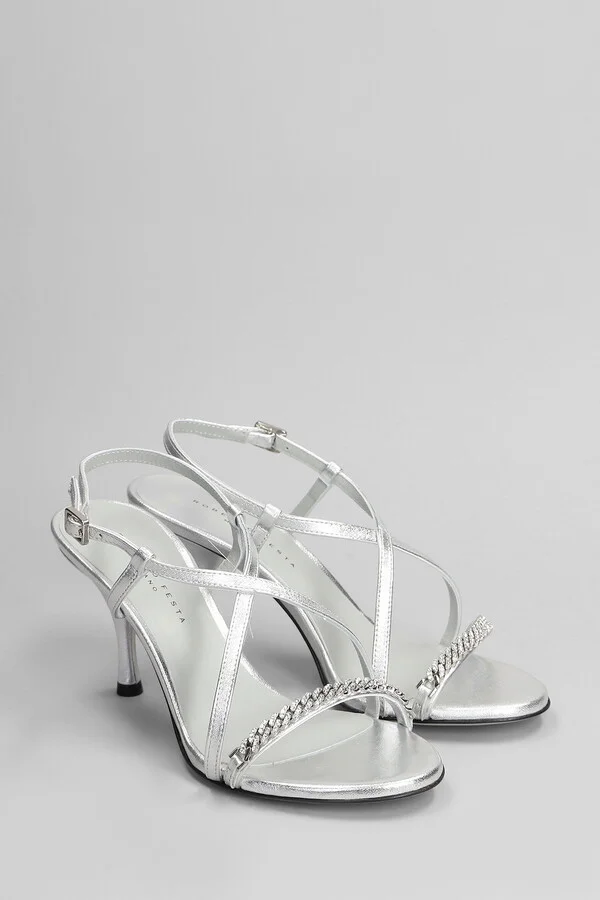 Hyden Lux Sandals In Silver Leather - Image 2