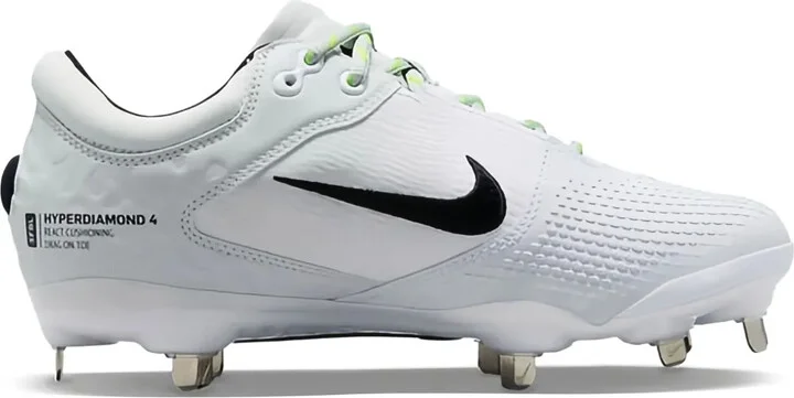 Hyperdiamond 4 Elite "White/Black/Photon Dust/Volt" softball cleats