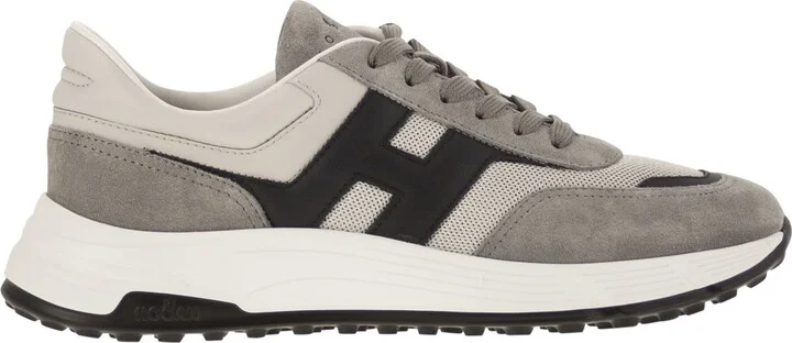 Hyperlight - Leather And Textile Trainers With Side H