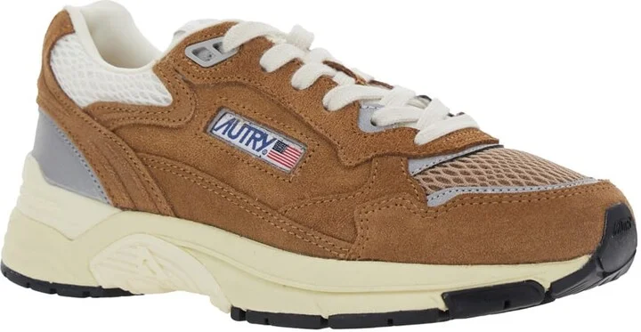 'hyperway' Beige Low Top Sneakers With Logo Patch On Side And Tongue In Suede And Mesh Woman - Image 2