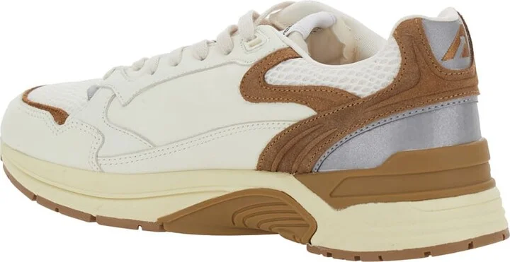'hyperway' Beige Low Top Sneakers With Logo Patch On Tongue And Side In Tech Fabric Man - Image 3