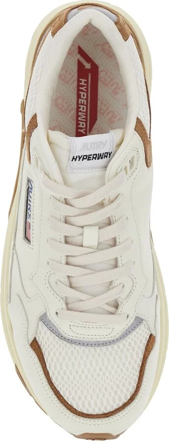 'hyperway' Beige Low Top Sneakers With Logo Patch On Tongue And Side In Tech Fabric Man - Image 4