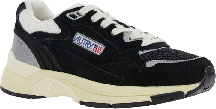 'hyperway' Black Low Top Sneakers With Logo Patch On Tongue And Side In Suede And Mesh Woman - Image 2