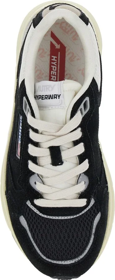 'hyperway' Black Low Top Sneakers With Logo Patch On Tongue And Side In Suede And Mesh Woman - Image 4