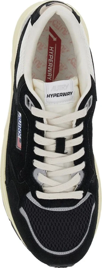 'hyperway' Black Low Top Sneakers With Logo Patch On Tongue And Side In Tech Fabric Man - Image 4