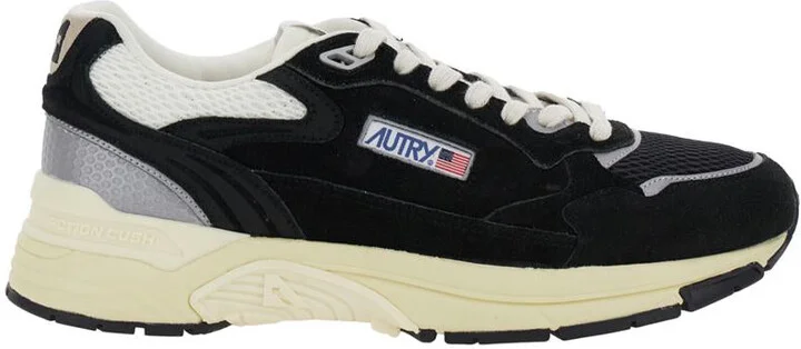 'Hyperway' Black Low Top Sneakers With Logo Patch On Tongue And Side In Tech Fabric Man