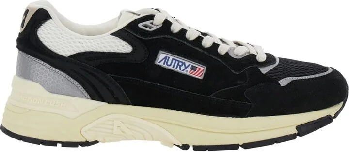 'hyperway' Black Low Top Sneakers With Logo Patch On Tongue And Side In Tech Fabric Man