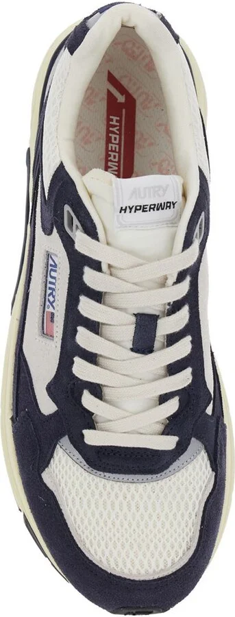 'Hyperway' Blue Low Top Sneakers With Logo Patch On Tongue And Side In Tech Fabric Man - Image 4