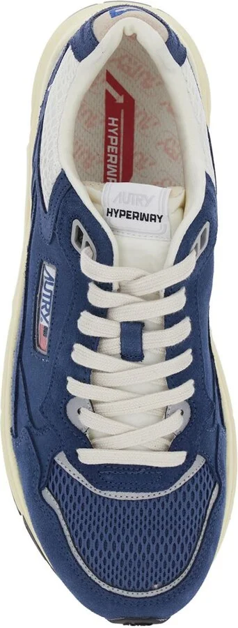 'Hyperway' Blue Low Top Sneakers With Logo Patch On Tongue And Side In Tech Fabric Man - Image 4