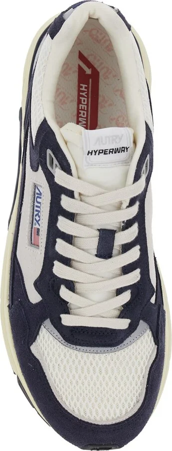 'hyperway' Blue Low Top Sneakers With Logo Patch On Tongue And Side In Tech Fabric Man - Image 4