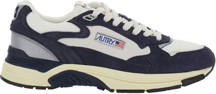 'Hyperway' Blue Low Top Sneakers With Logo Patch On Tongue And Side In Tech Fabric Man