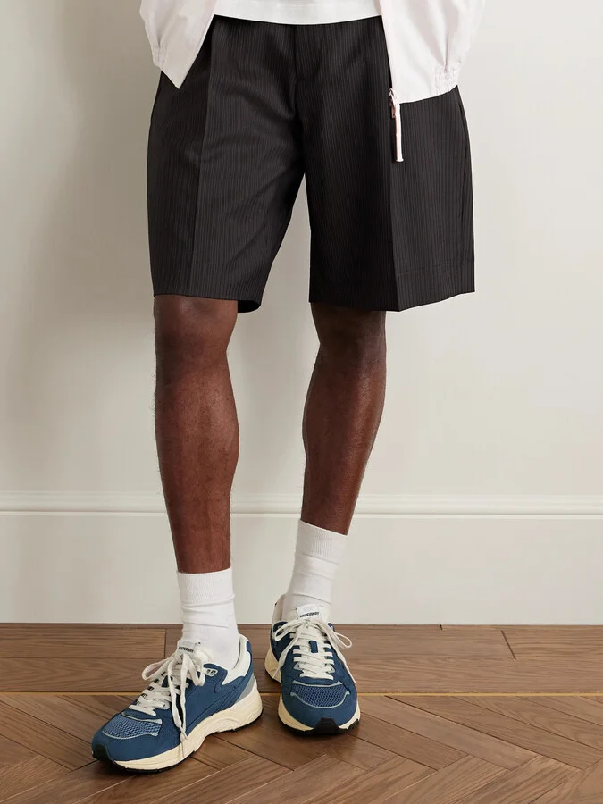 Hyperway Leather-Trimmed Suede and Mesh Sneakers - Image 2