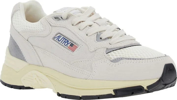 'hyperway' White Low Top Sneakers With Logo Patch On Side And Tongue In Suede And Mesh Woman - Image 2